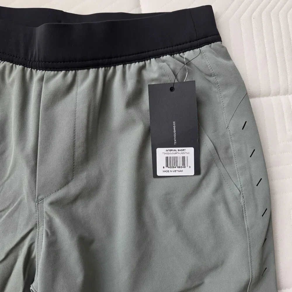 Ten Thousand Interval Short 5in Lined TTSH002V3 Version 3 sz S green NEW